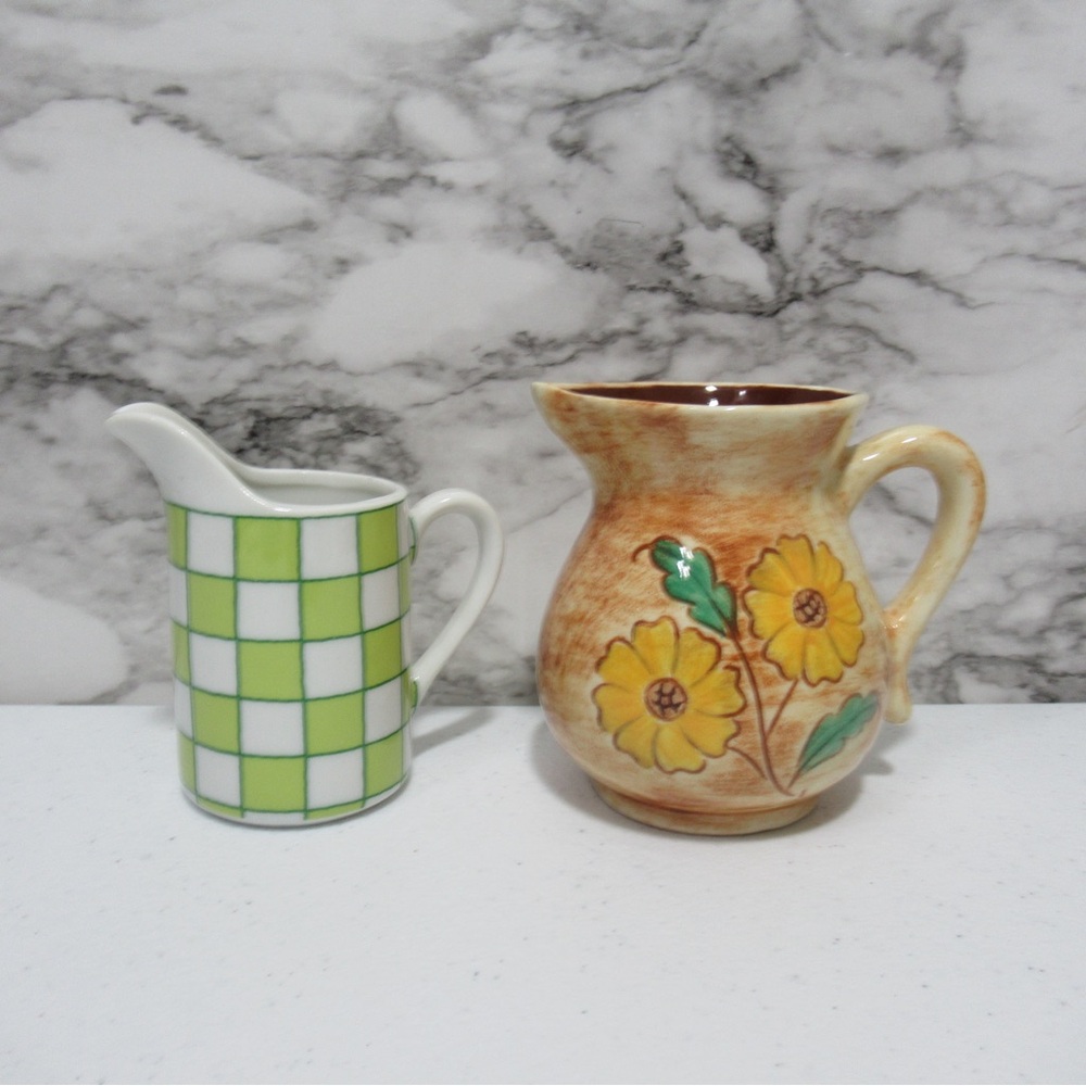Pennsbury Pottery Vintage Creamer Pitcher with Yellow Sunflowers